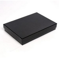 Jewelry Boxes (5.25"x3.75"x.875") Black Kraft Pinstripe
